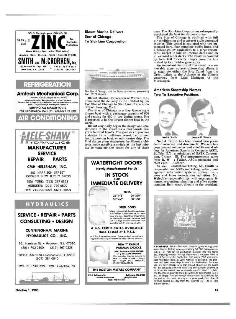 Maritime Reporter Magazine, page 51,  Oct 1983