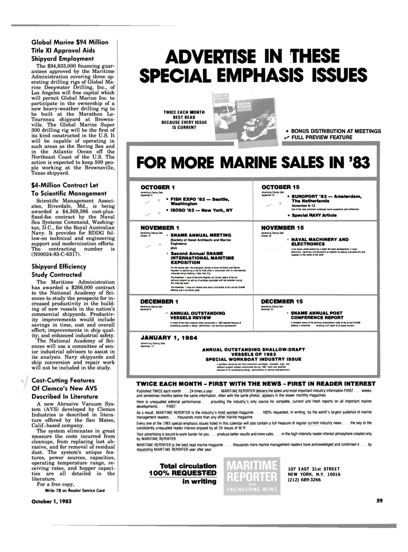 Maritime Reporter Magazine, page 57,  Oct 1983