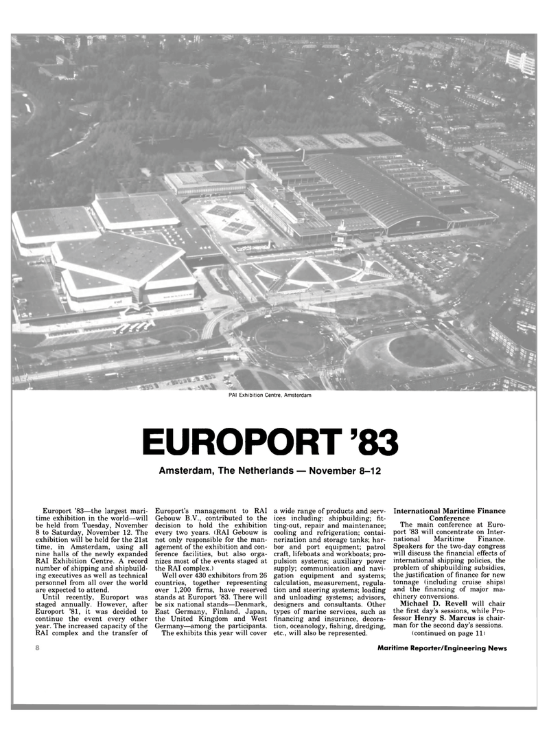 Maritime Reporter Magazine, page 8,  Oct 15, 1983