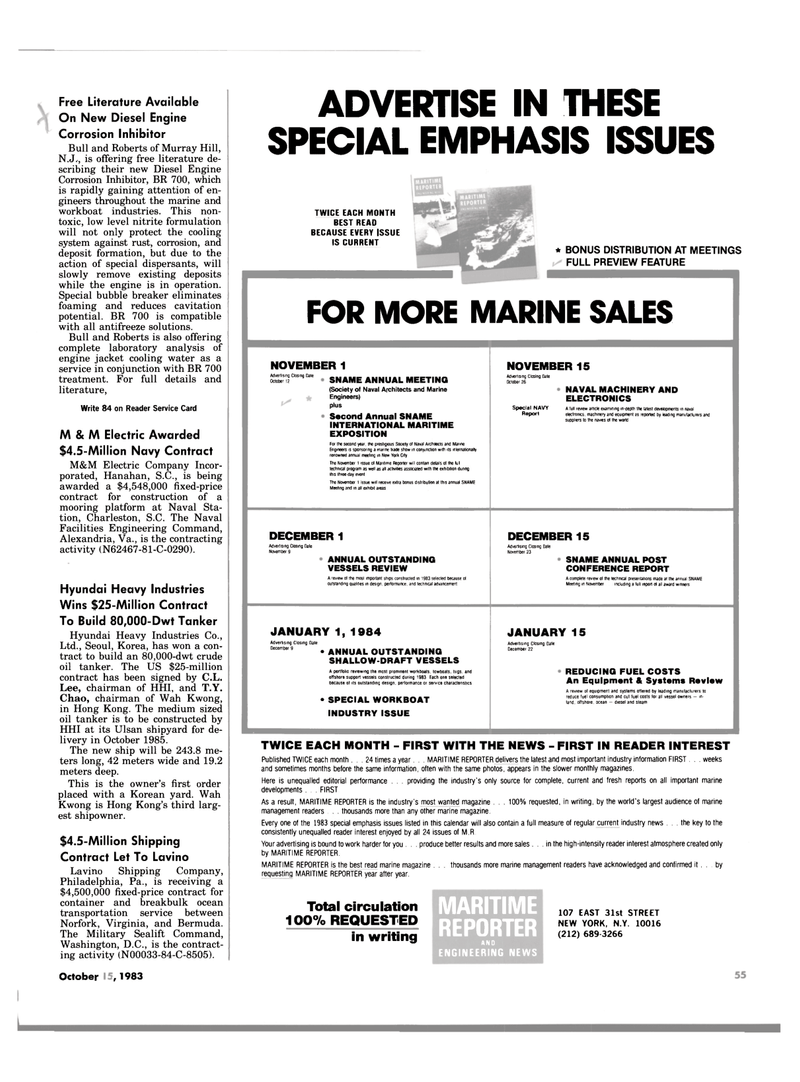 Maritime Reporter Magazine, page 59,  Oct 15, 1983