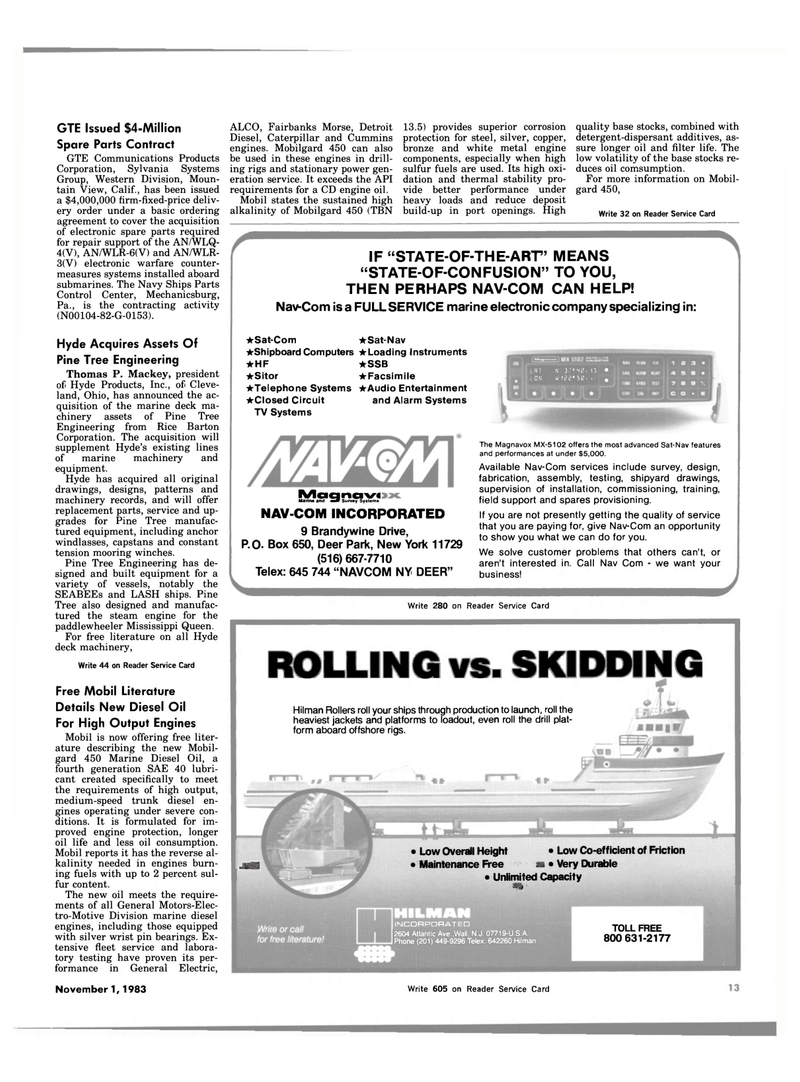 Maritime Reporter Magazine, page 13,  Nov 1983