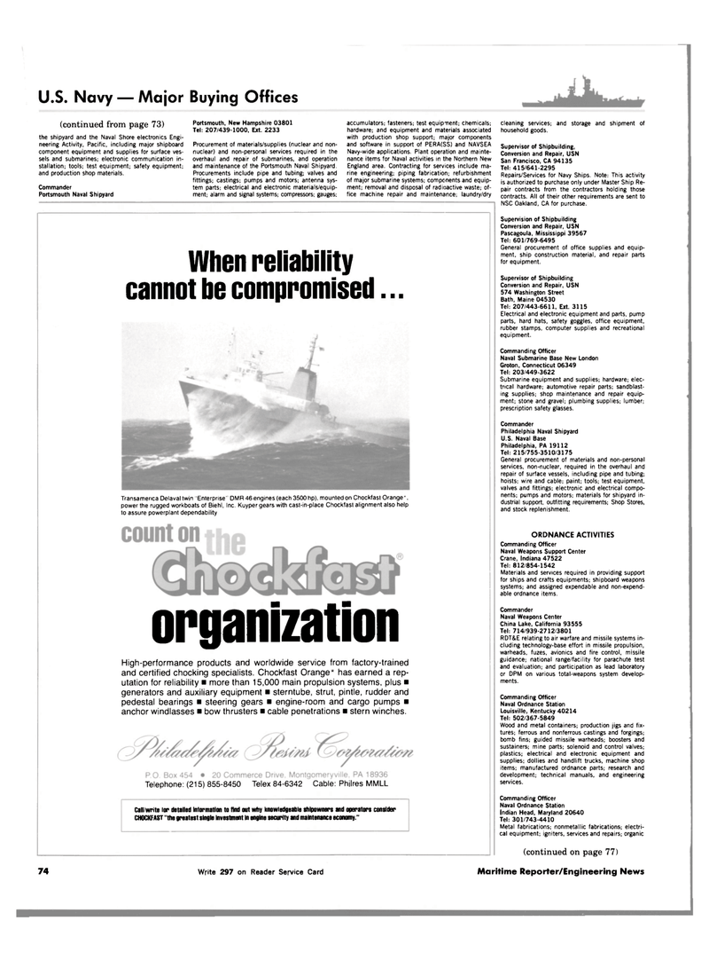 Maritime Reporter Magazine, page 68,  Nov 1983