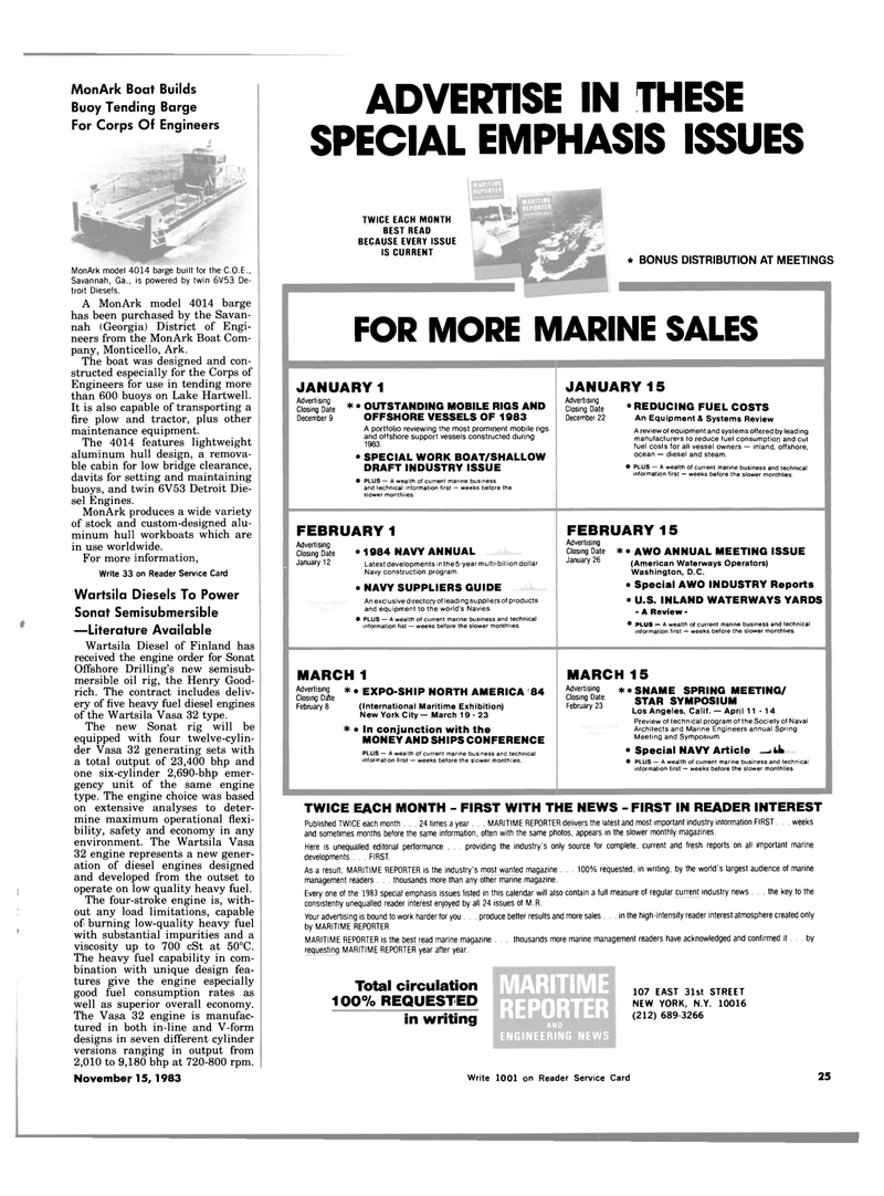 Maritime Reporter Magazine, page 23,  Nov 15, 1983