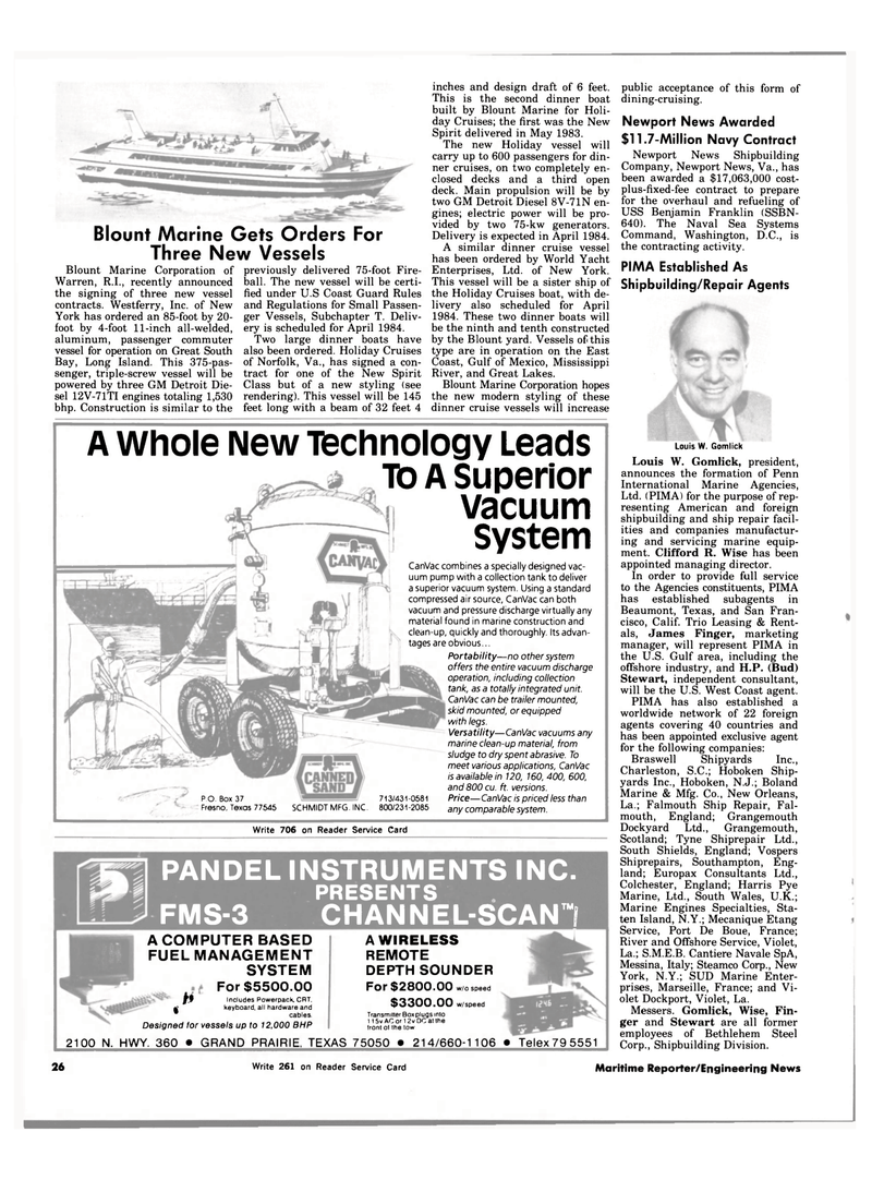 Maritime Reporter Magazine, page 24,  Nov 15, 1983