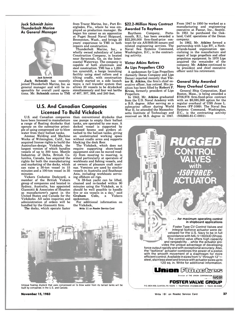 Maritime Reporter Magazine, page 27,  Nov 15, 1983