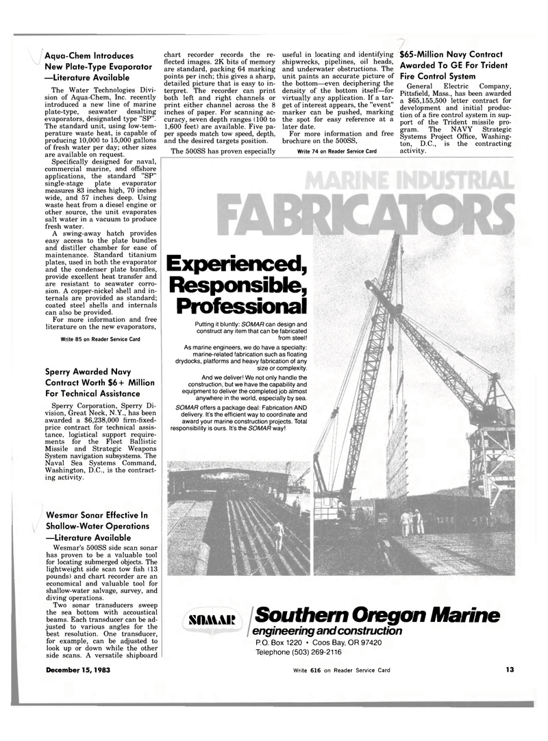 Maritime Reporter Magazine, page 11,  Dec 15, 1983