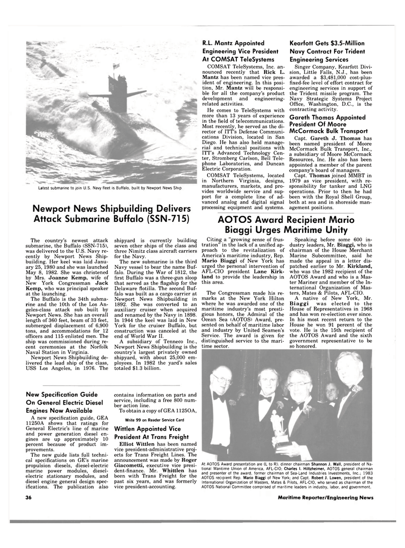 Maritime Reporter Magazine, page 36,  Dec 15, 1983