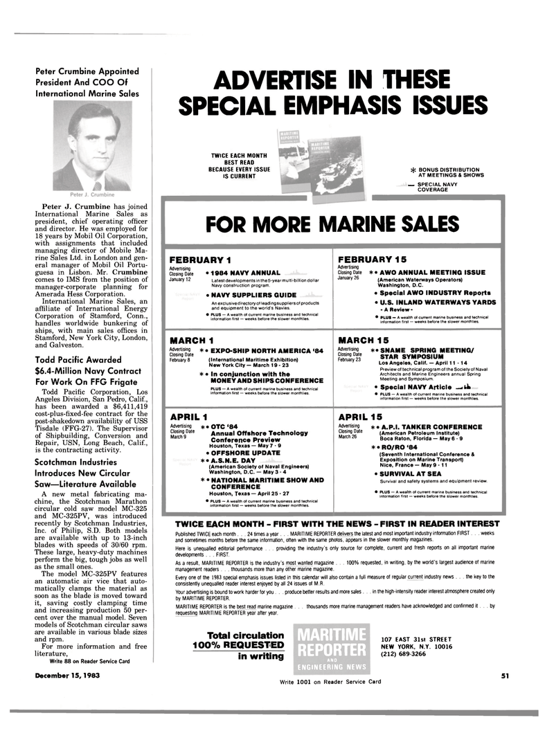 Maritime Reporter Magazine, page 49,  Dec 15, 1983