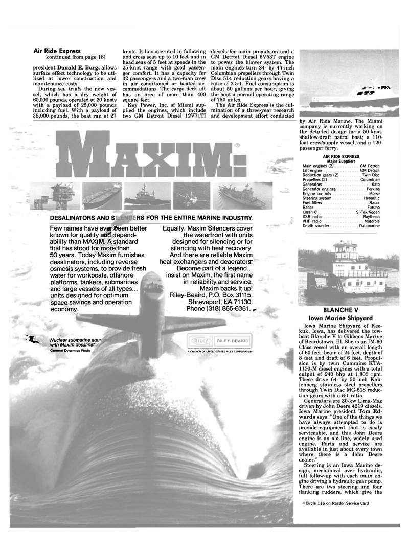 Maritime Reporter Magazine, page 18,  Jan 1984