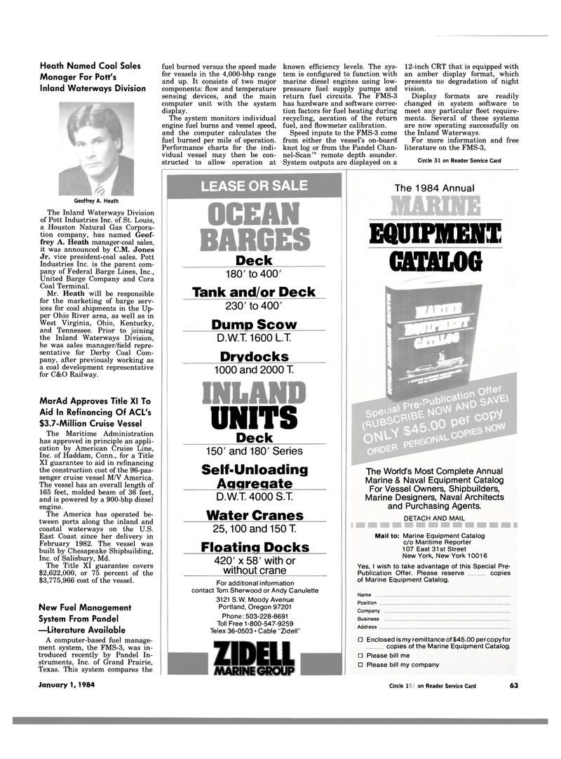 Maritime Reporter Magazine, page 61,  Jan 1984