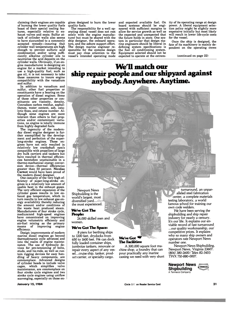 Maritime Reporter Magazine, page 19,  Jan 15, 1984