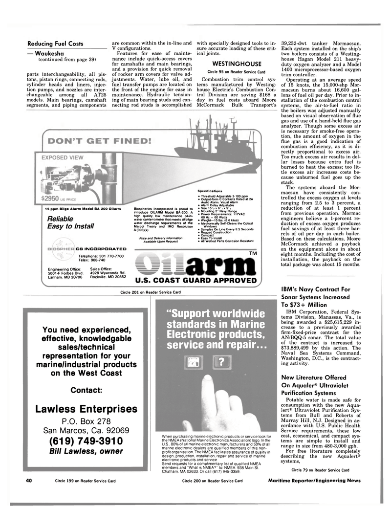 Maritime Reporter Magazine, page 38,  Jan 15, 1984