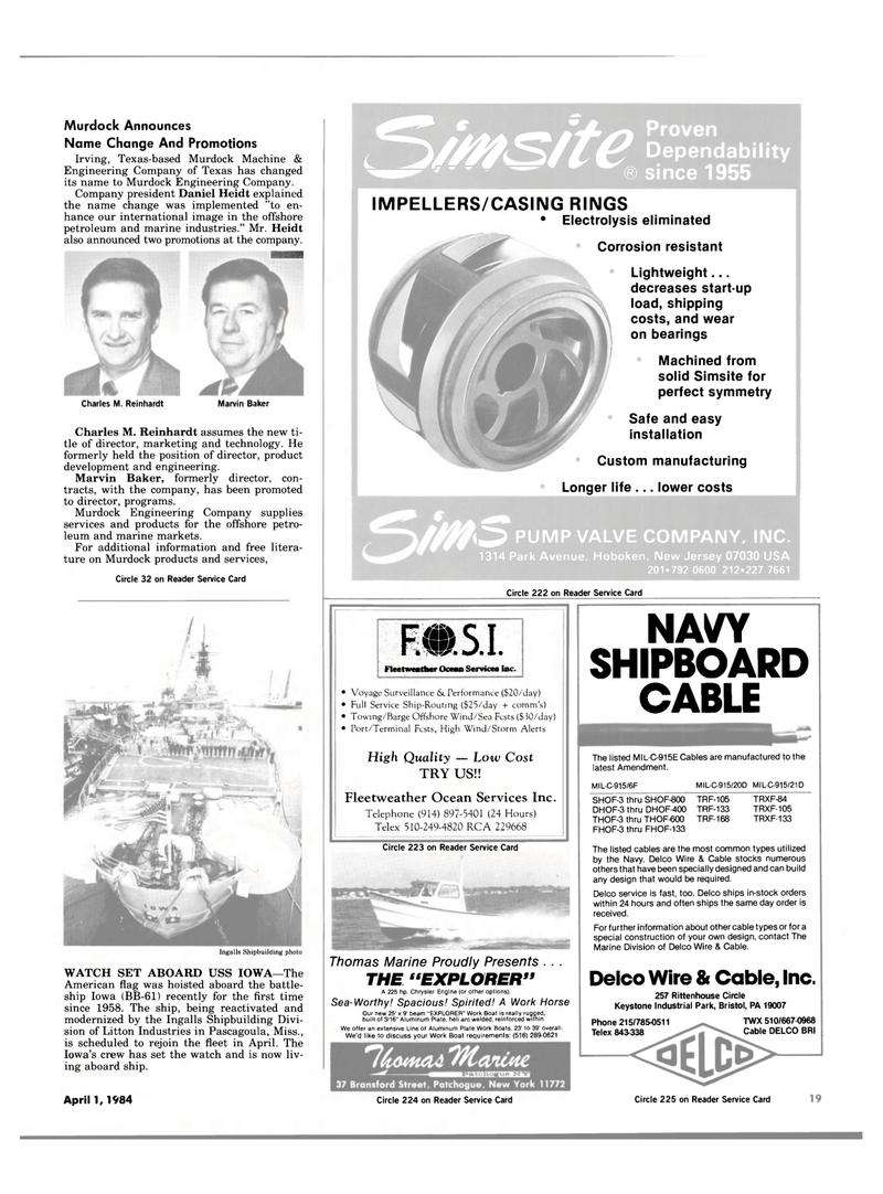 Maritime Reporter Magazine, page 17,  Apr 1984