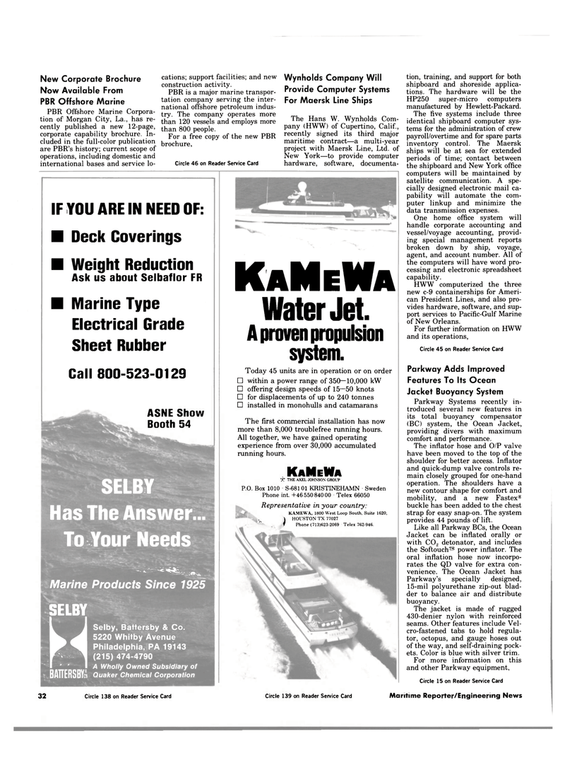 Maritime Reporter Magazine, page 30,  Apr 1984