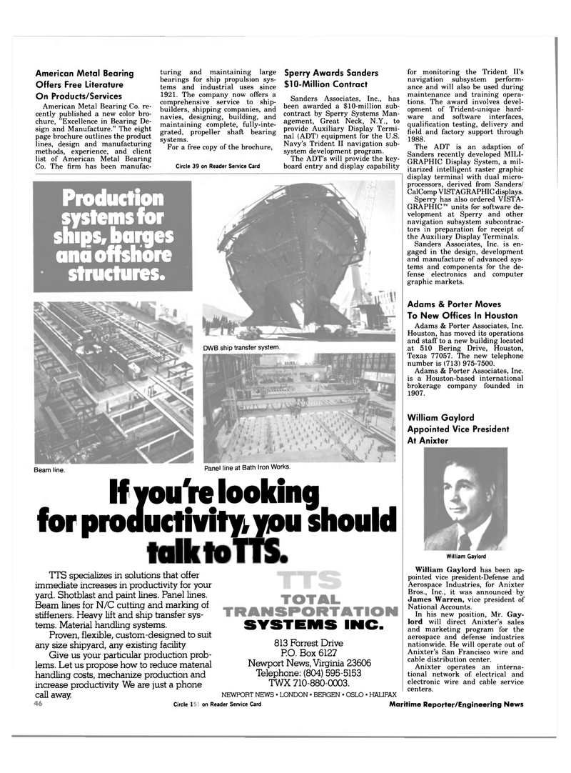 Maritime Reporter Magazine, page 42,  Apr 1984