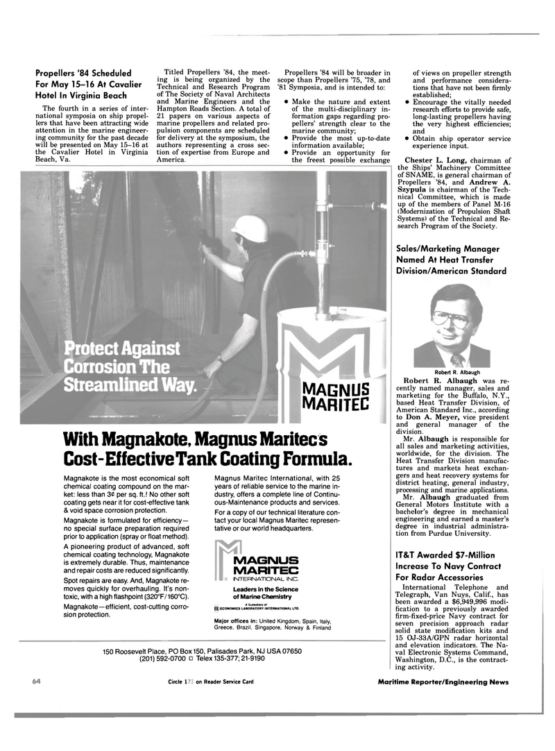 Maritime Reporter Magazine, page 60,  Apr 1984