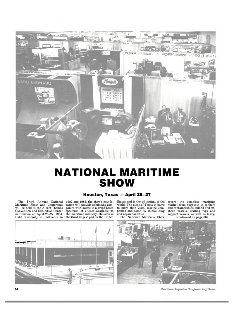 Maritime Reporter Magazine, page 82,  Apr 1984