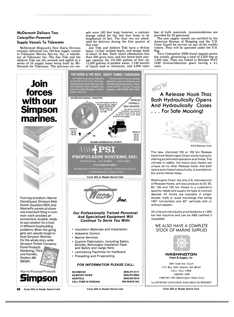 Maritime Reporter Magazine, page 86,  Apr 1984