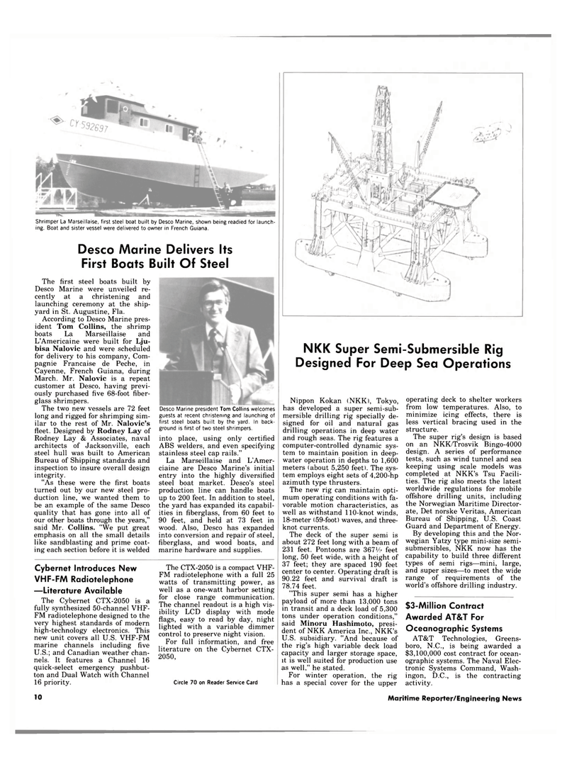 Maritime Reporter Magazine, page 8,  Apr 15, 1984