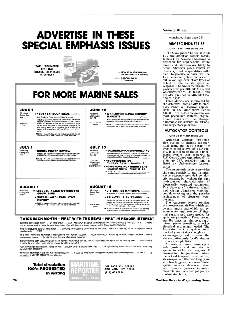 Maritime Reporter Magazine, page 22,  Apr 15, 1984