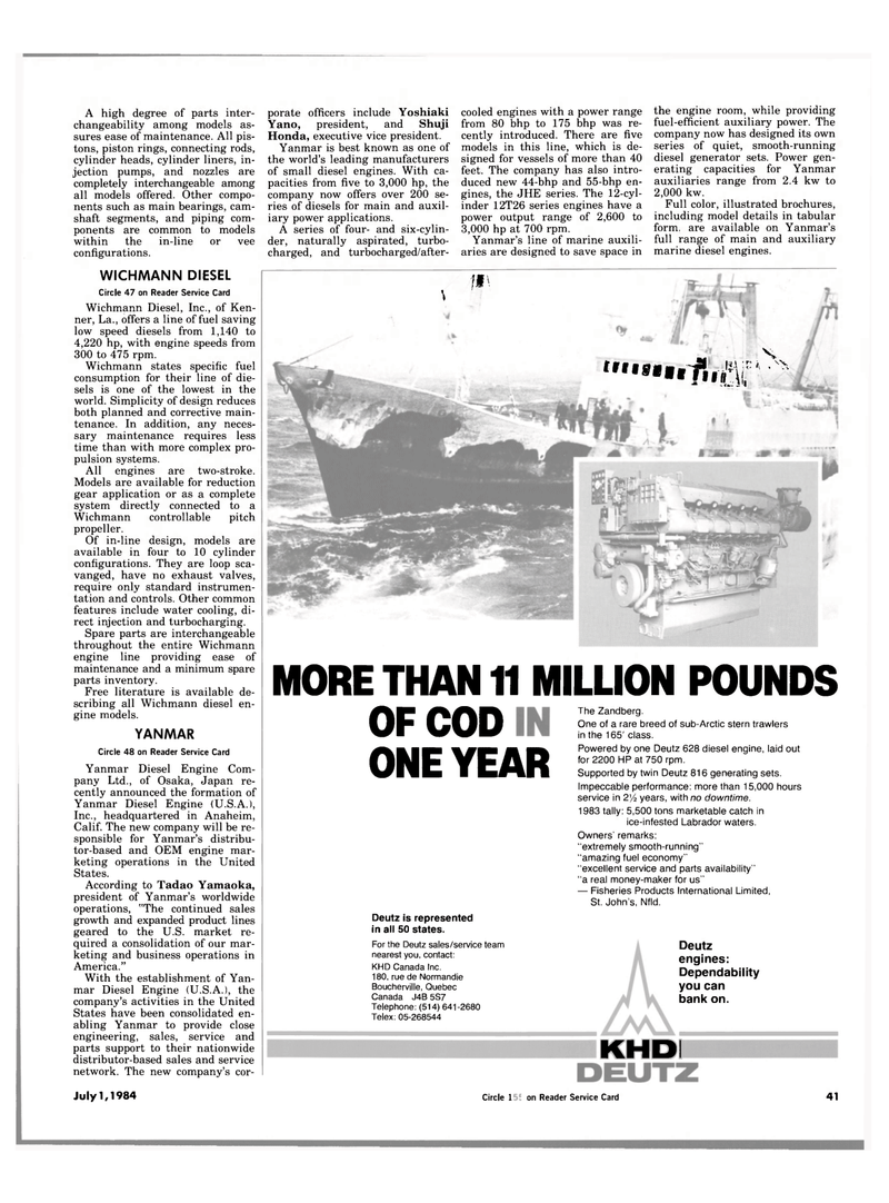 Maritime Reporter Magazine, page 39,  Jul 1984