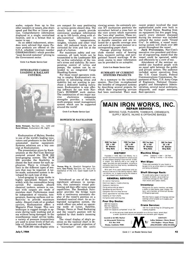 Maritime Reporter Magazine, page 41,  Jul 1984