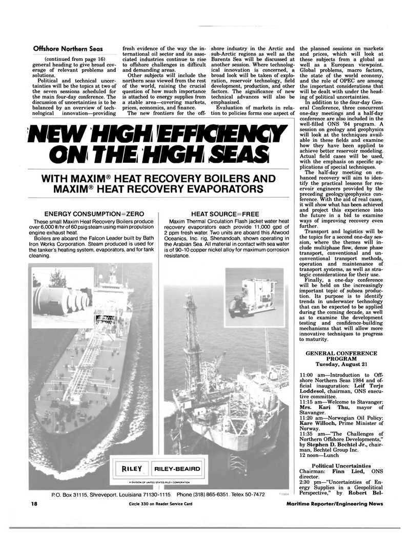 Maritime Reporter Magazine, page 16,  Jul 15, 1984
