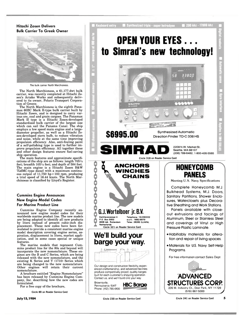 Maritime Reporter Magazine, page 3,  Jul 15, 1984