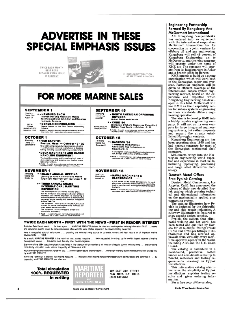 Maritime Reporter Magazine, page 4,  Jul 15, 1984