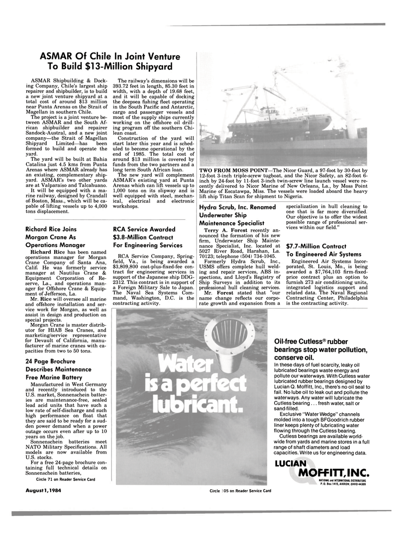 Maritime Reporter Magazine, page 13,  Aug 1984