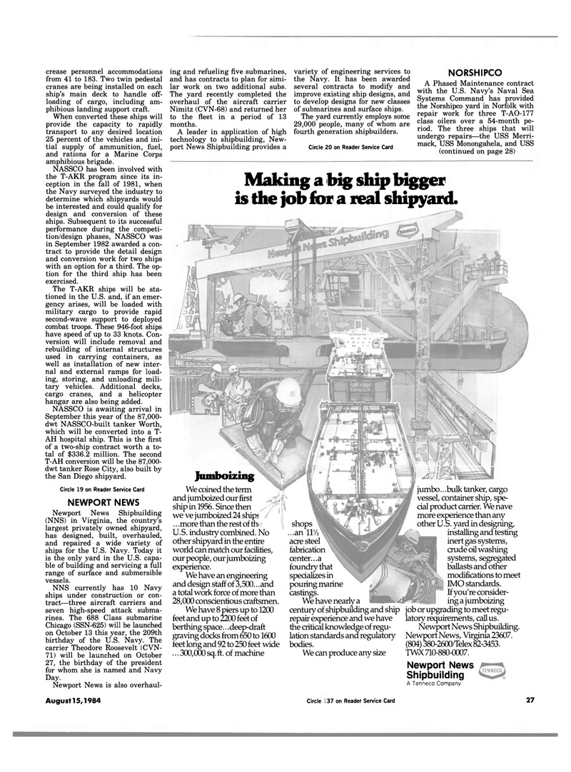 Maritime Reporter Magazine, page 25,  Aug 15, 1984