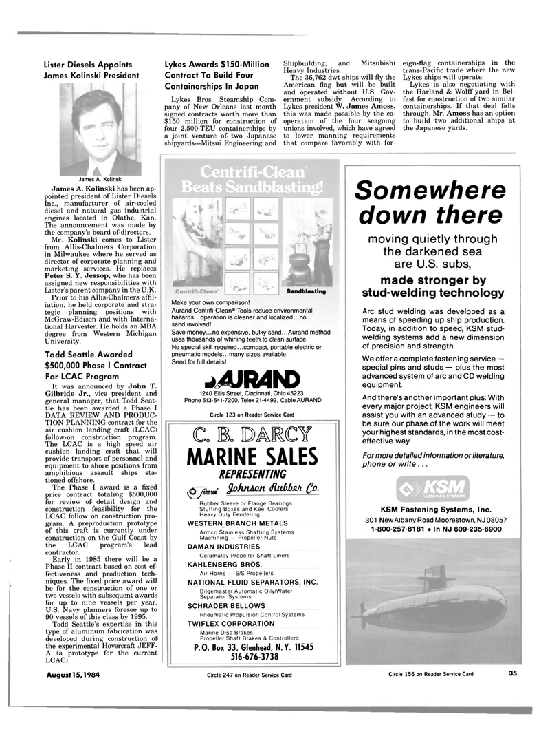 Maritime Reporter Magazine, page 33,  Aug 15, 1984