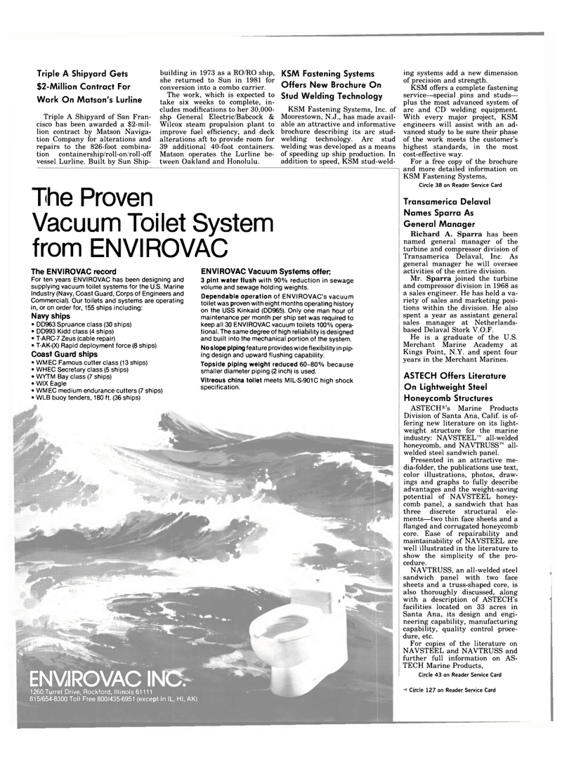Maritime Reporter Magazine, page 34,  Aug 15, 1984