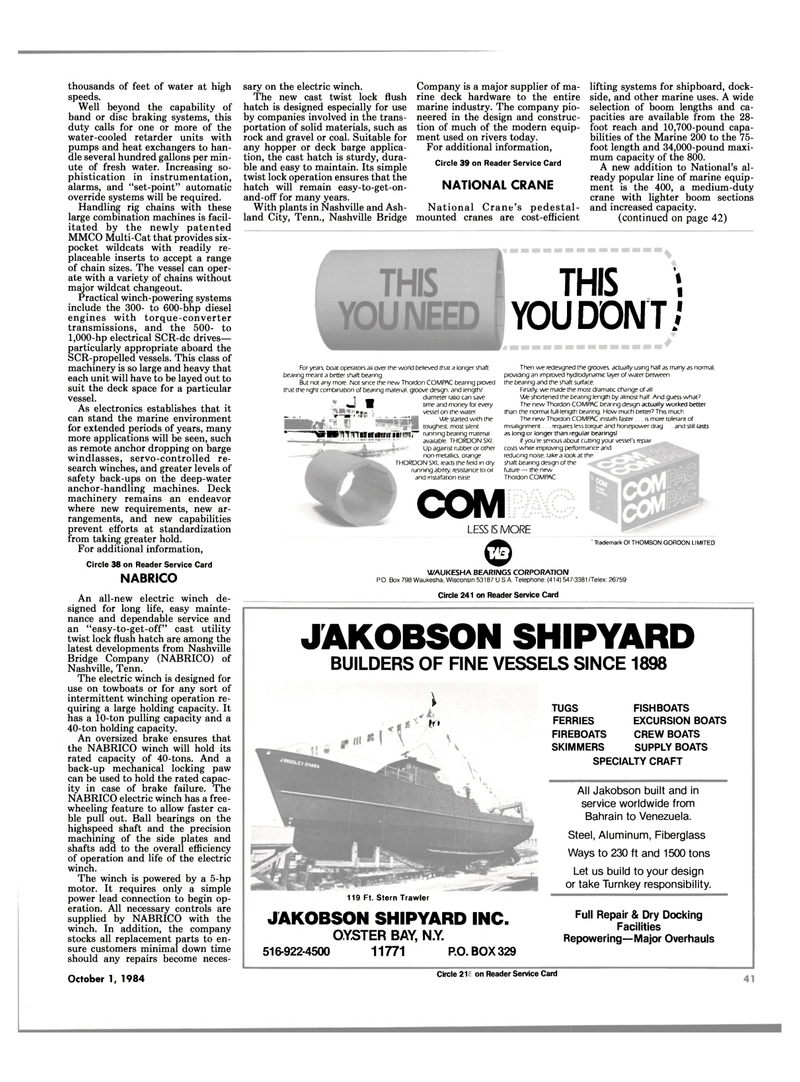 Maritime Reporter Magazine, page 43,  Oct 1984
