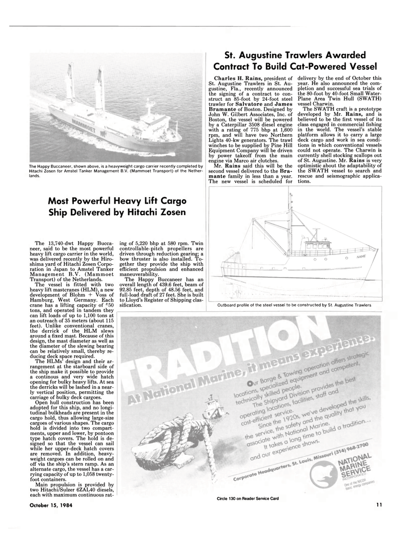 Maritime Reporter Magazine, page 9,  Oct 15, 1984