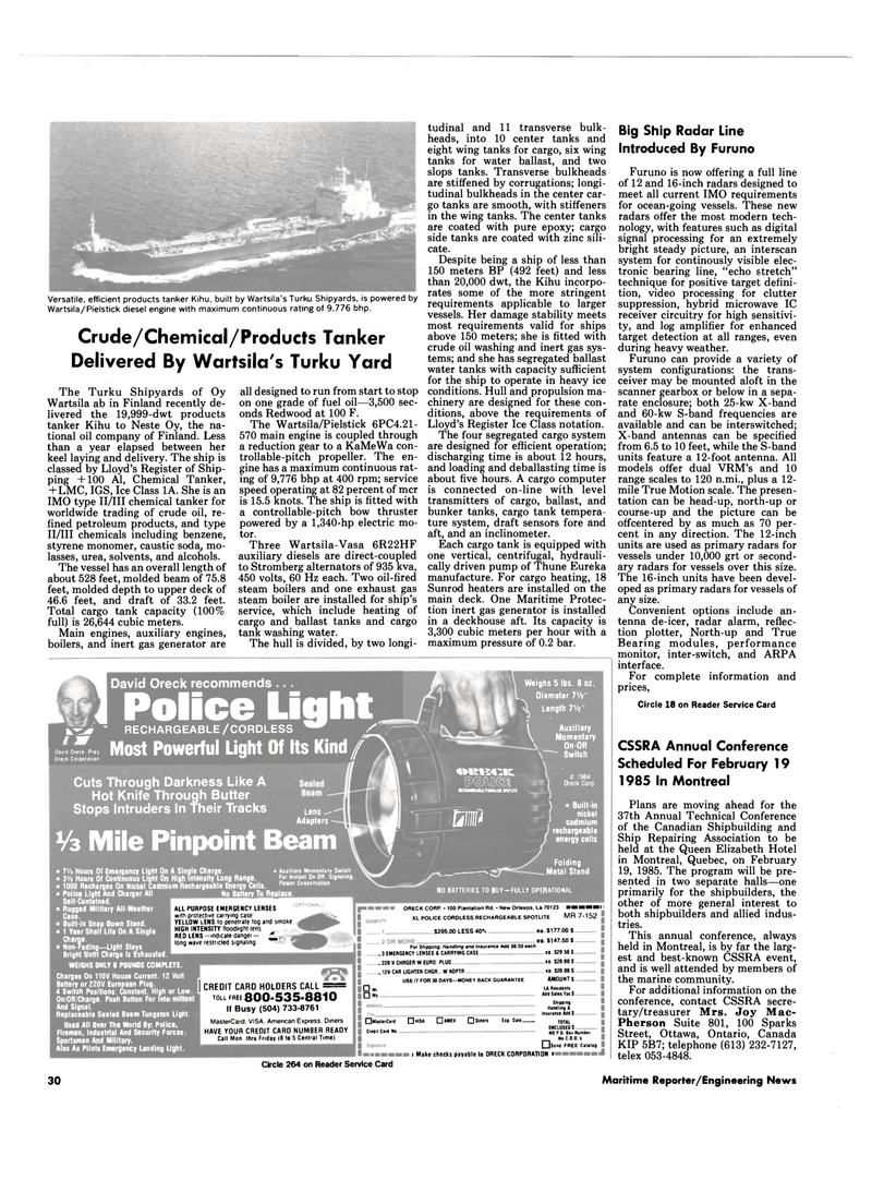Maritime Reporter Magazine, page 28,  Oct 15, 1984
