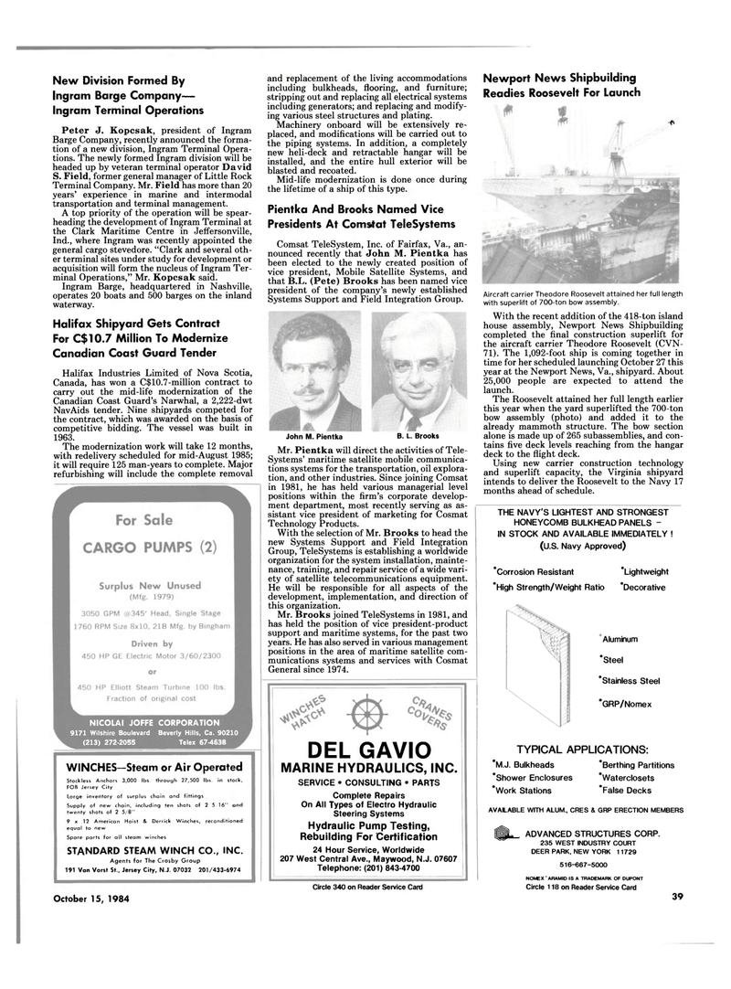 Maritime Reporter Magazine, page 37,  Oct 15, 1984