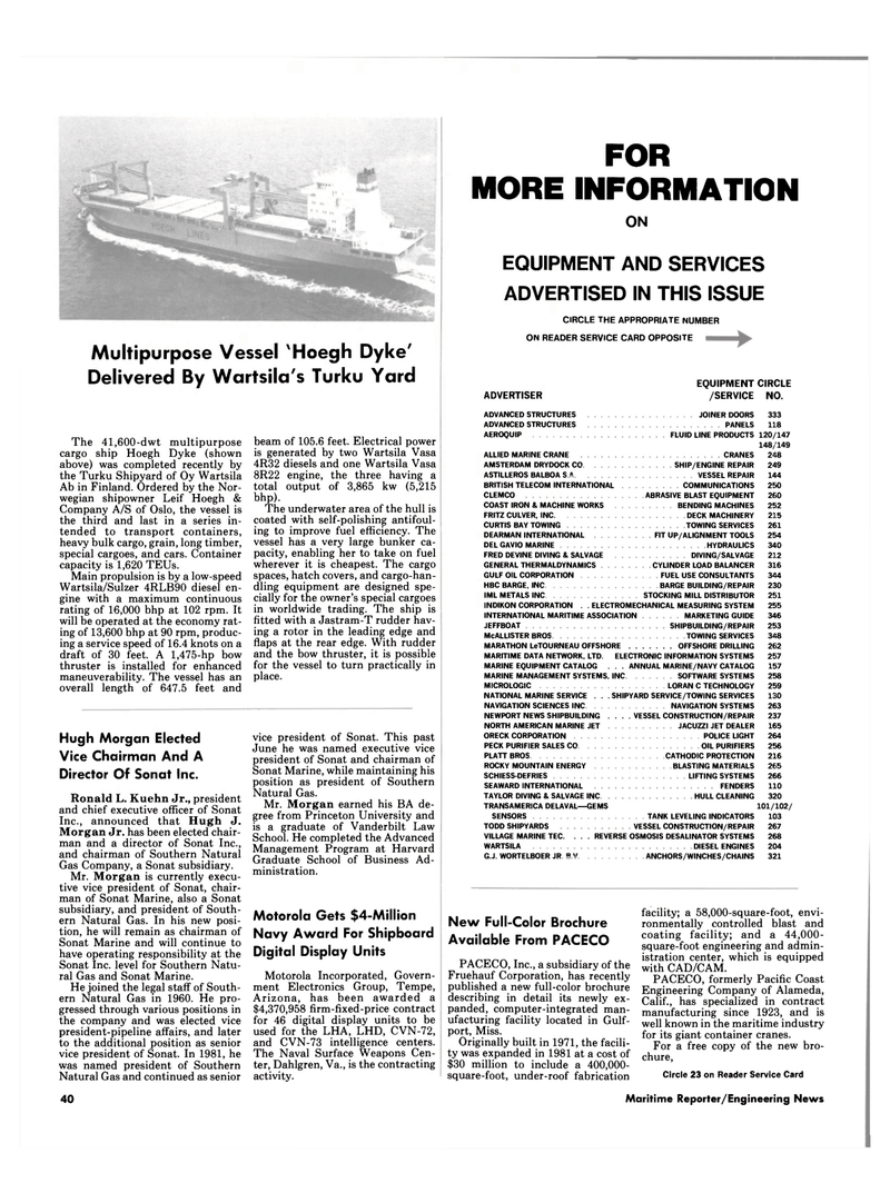 Maritime Reporter Magazine, page 38,  Oct 15, 1984