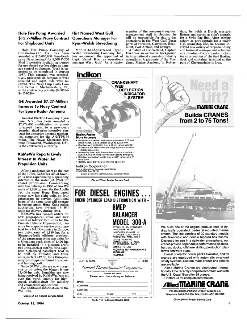 Maritime Reporter Magazine, page 7,  Oct 15, 1984