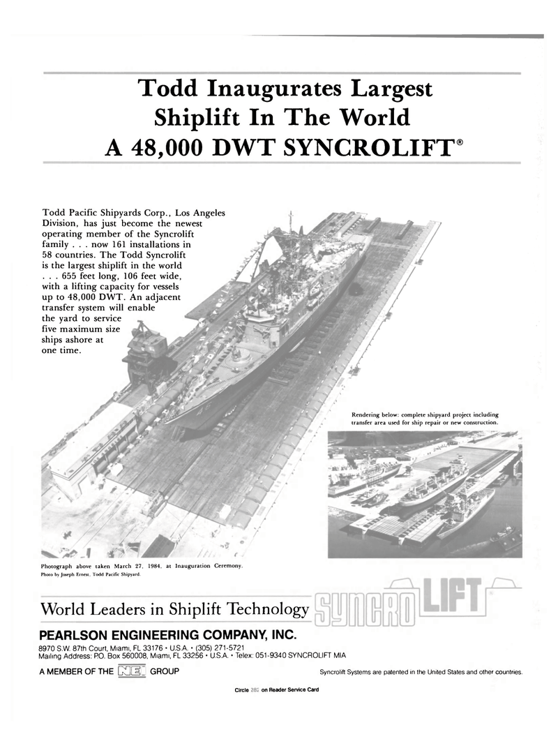 Maritime Reporter Magazine, page 4th Cover,  Nov 1984