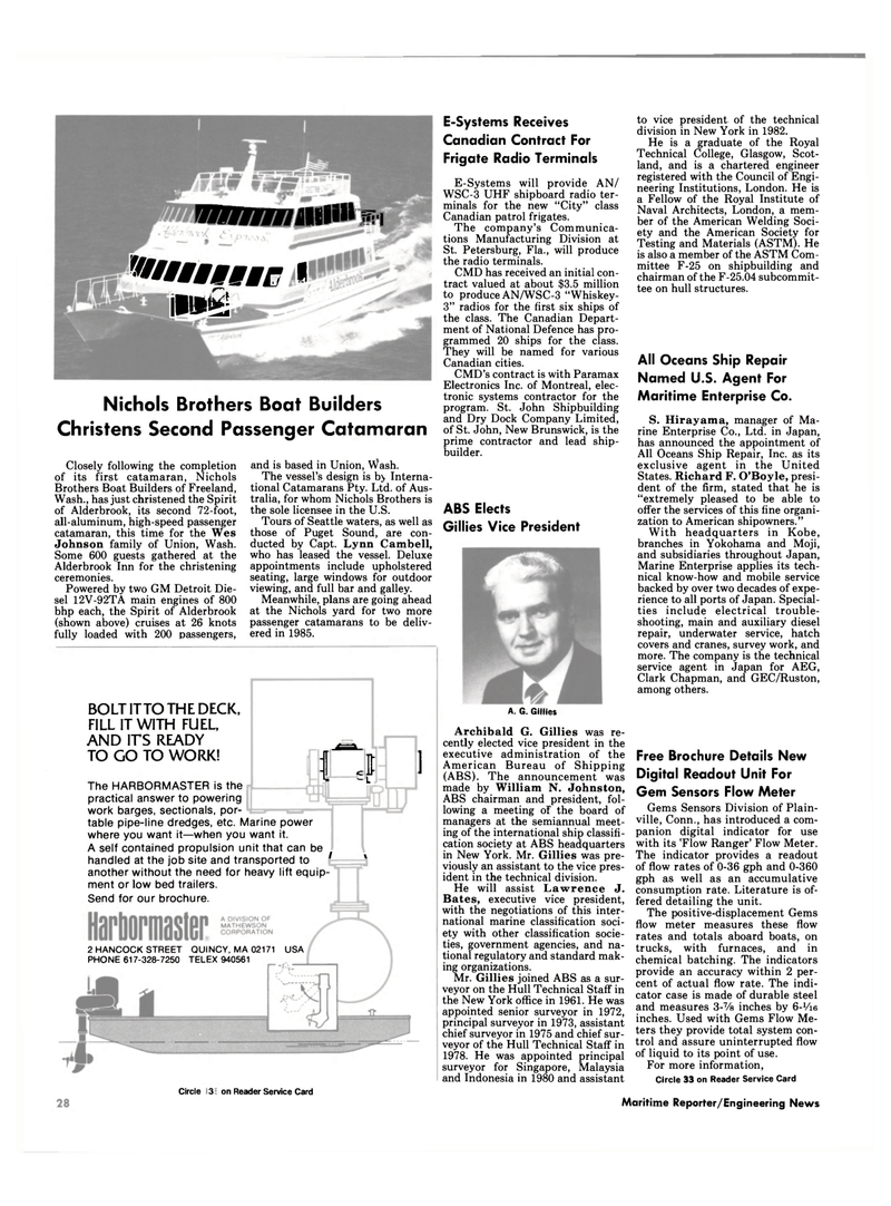 Maritime Reporter Magazine, page 24,  Nov 1984