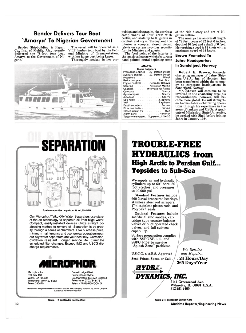 Maritime Reporter Magazine, page 26,  Nov 1984