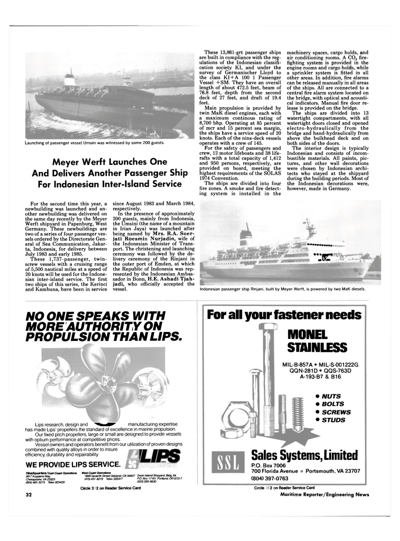 Maritime Reporter Magazine, page 28,  Nov 1984