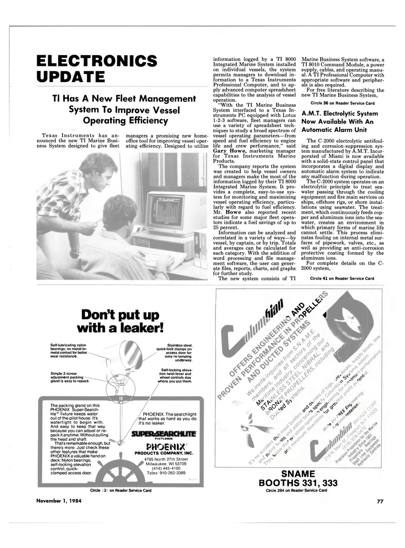 Maritime Reporter Magazine, page 73,  Nov 1984