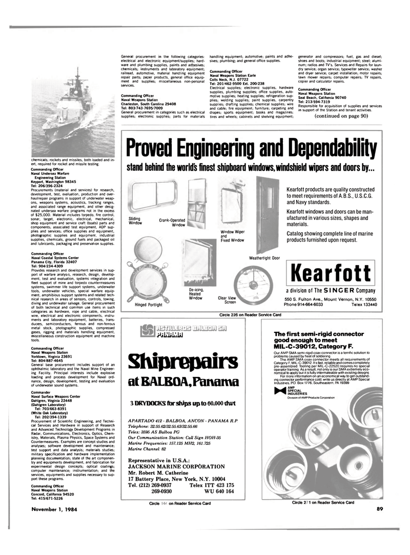 Maritime Reporter Magazine, page 85,  Nov 1984