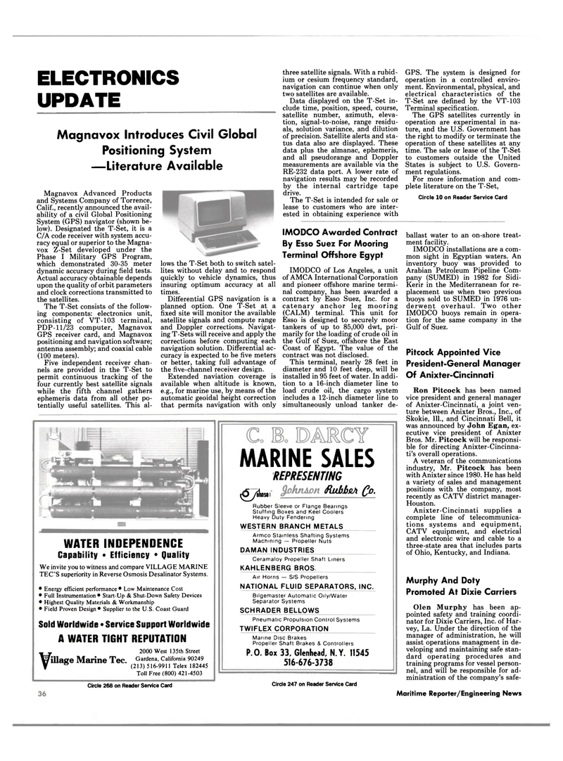 Maritime Reporter Magazine, page 30,  Nov 15, 1984