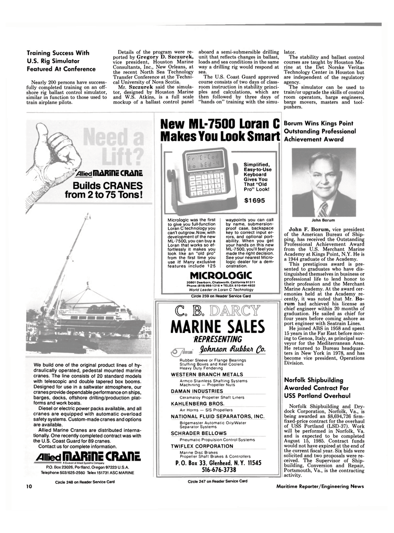 Maritime Reporter Magazine, page 8,  Dec 15, 1984