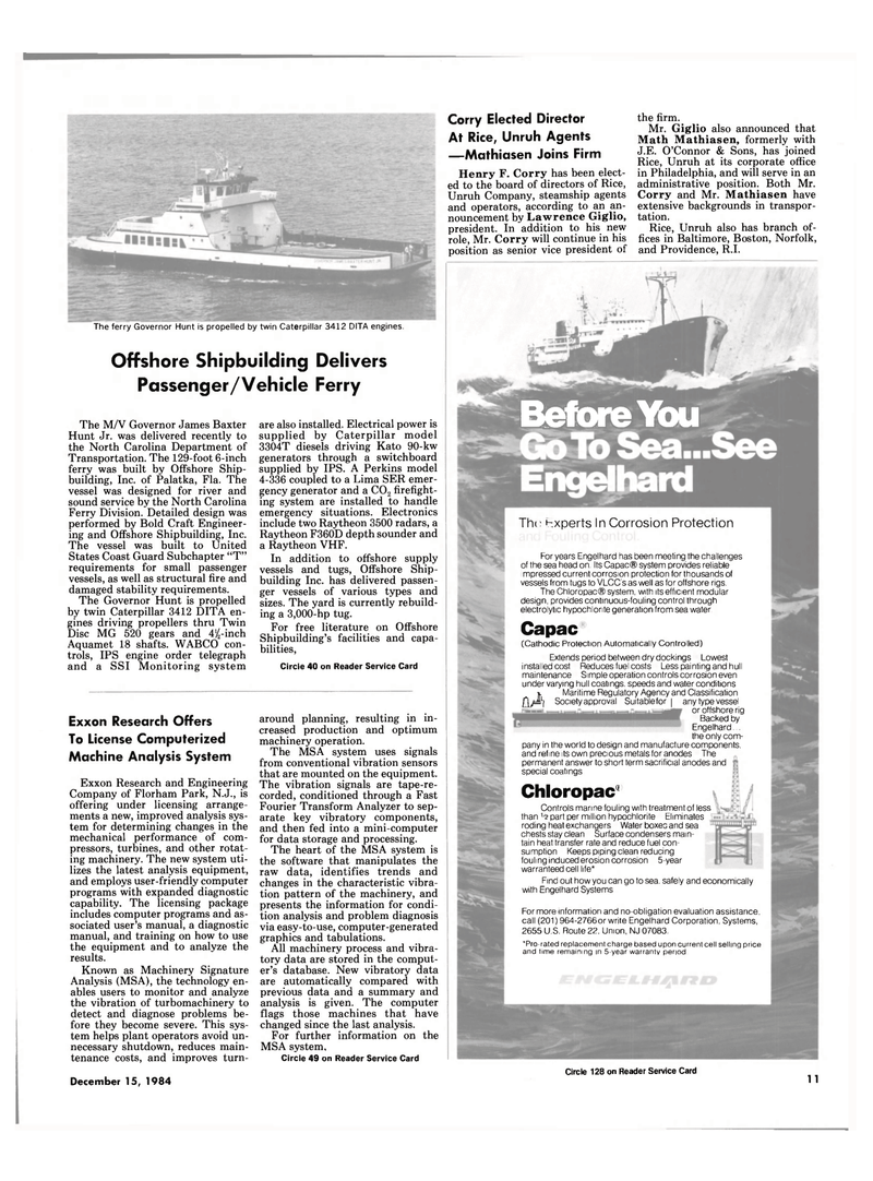 Maritime Reporter Magazine, page 9,  Dec 15, 1984
