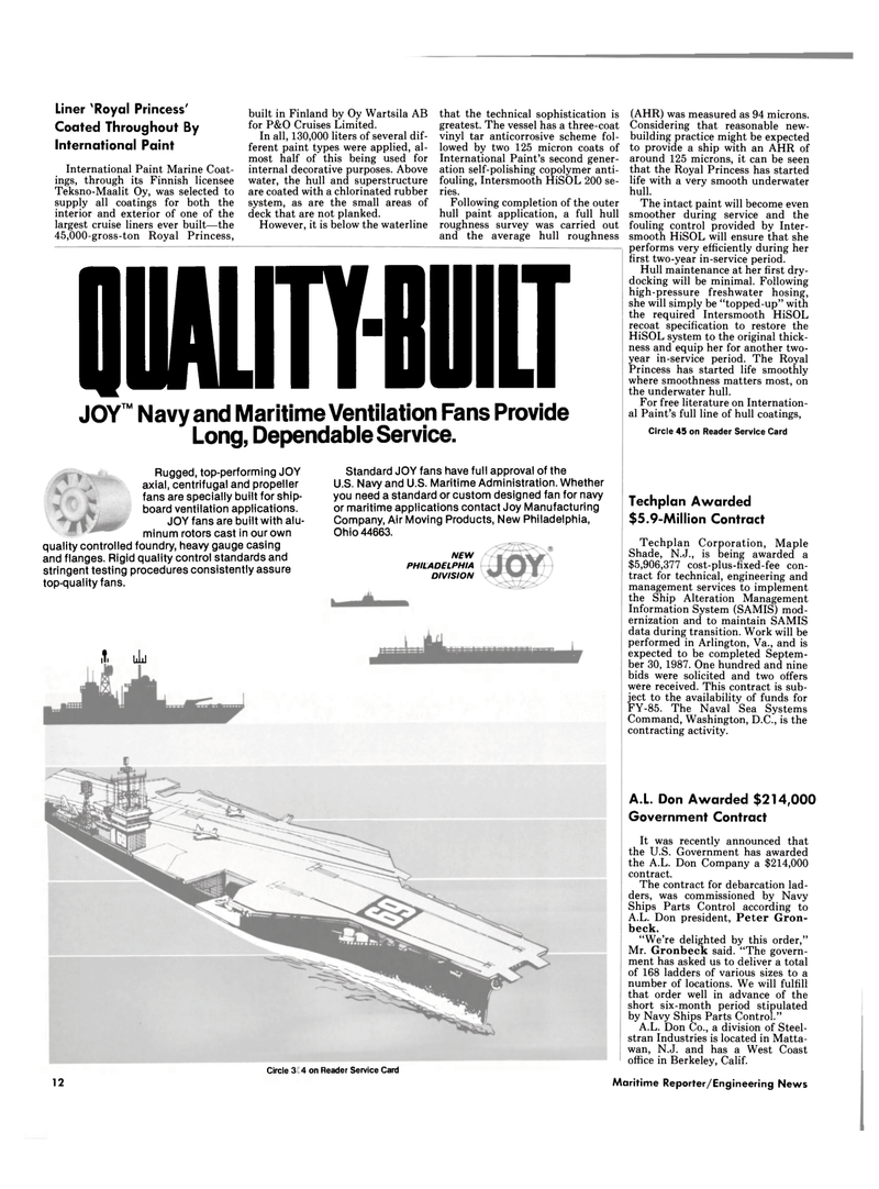 Maritime Reporter Magazine, page 10,  Dec 15, 1984