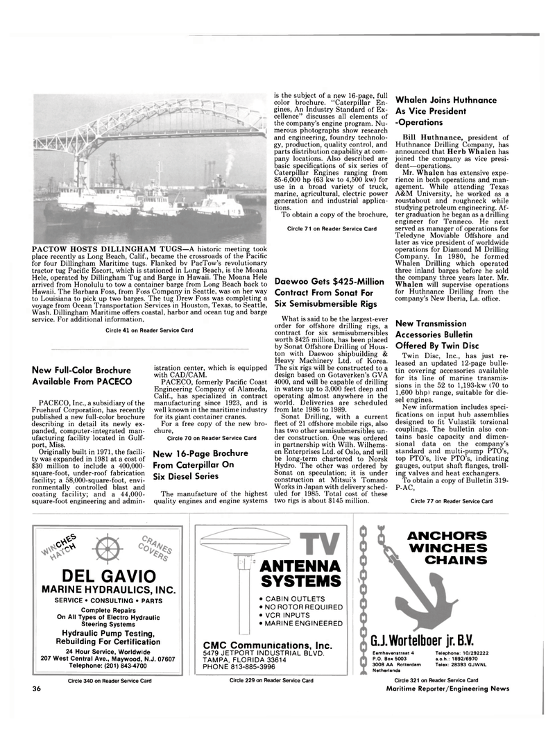 Maritime Reporter Magazine, page 34,  Dec 15, 1984